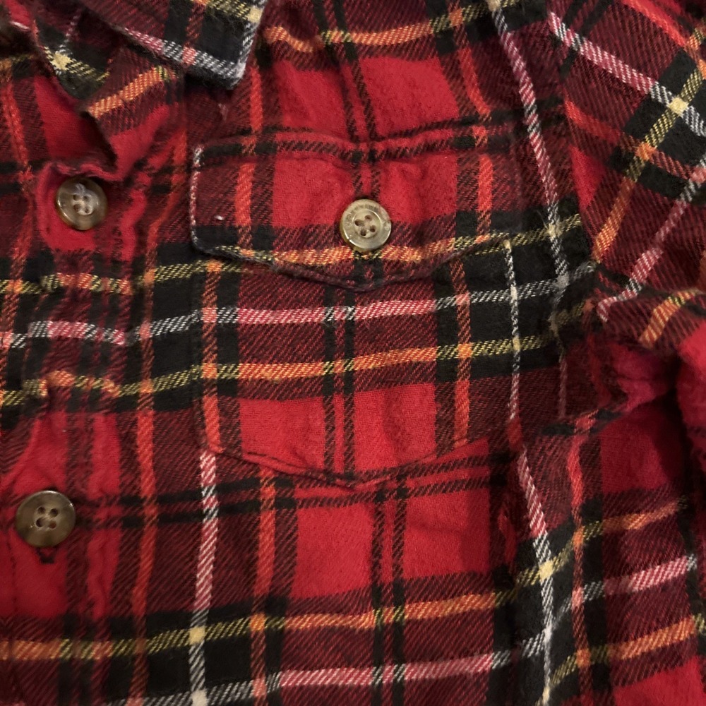 Healthtex Vintage Flannel Western Button Up Shirt Red Kids Size 4T - Picture 3 of 4